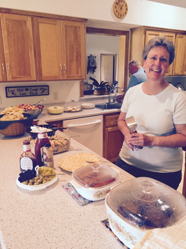 Bev prepares a feast